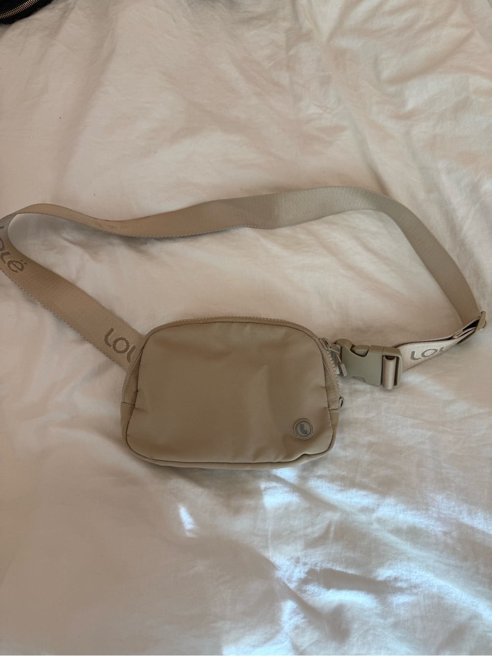 Lole Taupe Belt Bag with Adjustable Webbing Strap